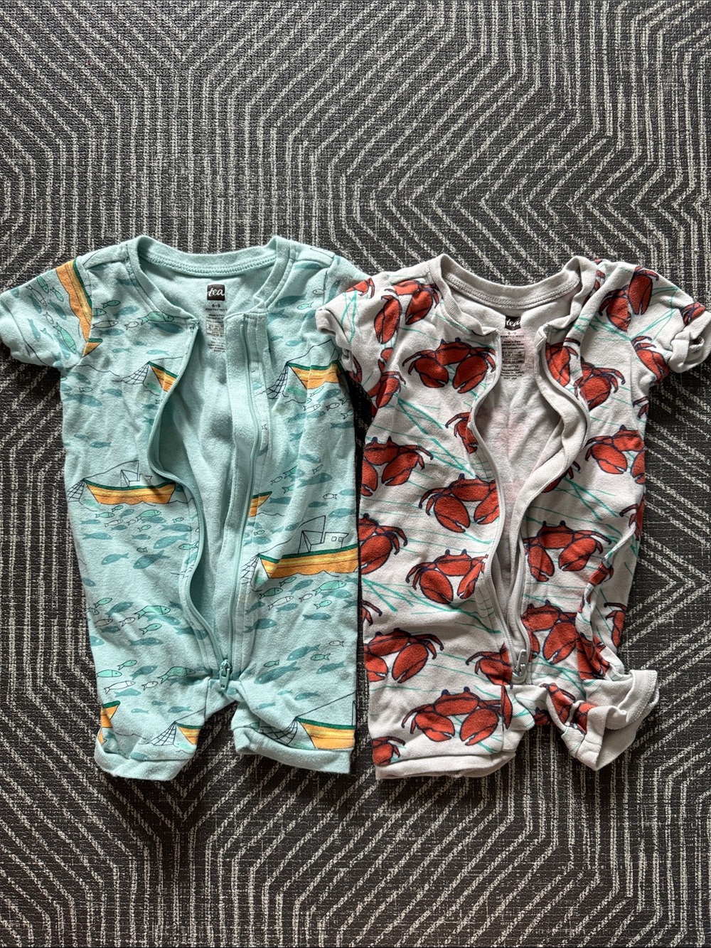 Tea Collection Short Sleeve One-Piece Rompers